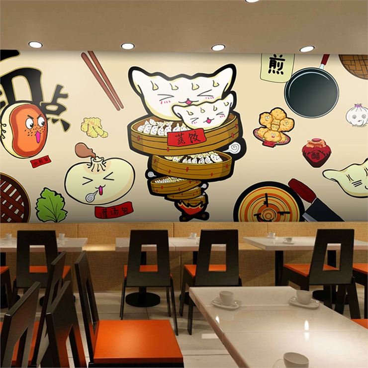 Food Snacks Background - custom 3D Hand painted cartoon food