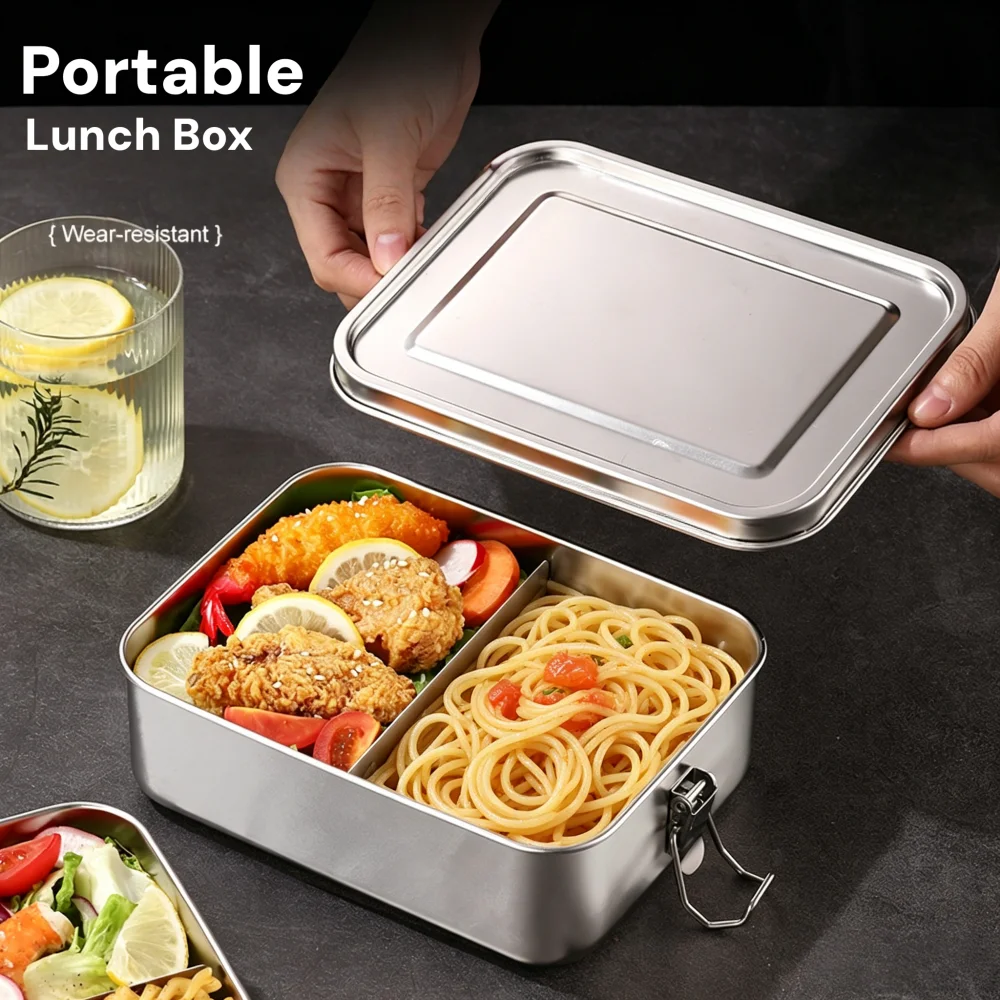 Food Snacks For School - Stainless Steel Bento Box Metal Lunch