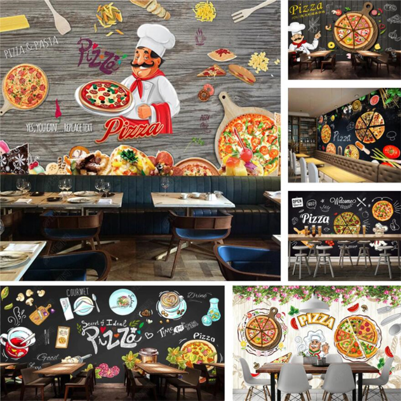 Food Snacks Background - Custom Pizza Fast Food Mural Wallpapers