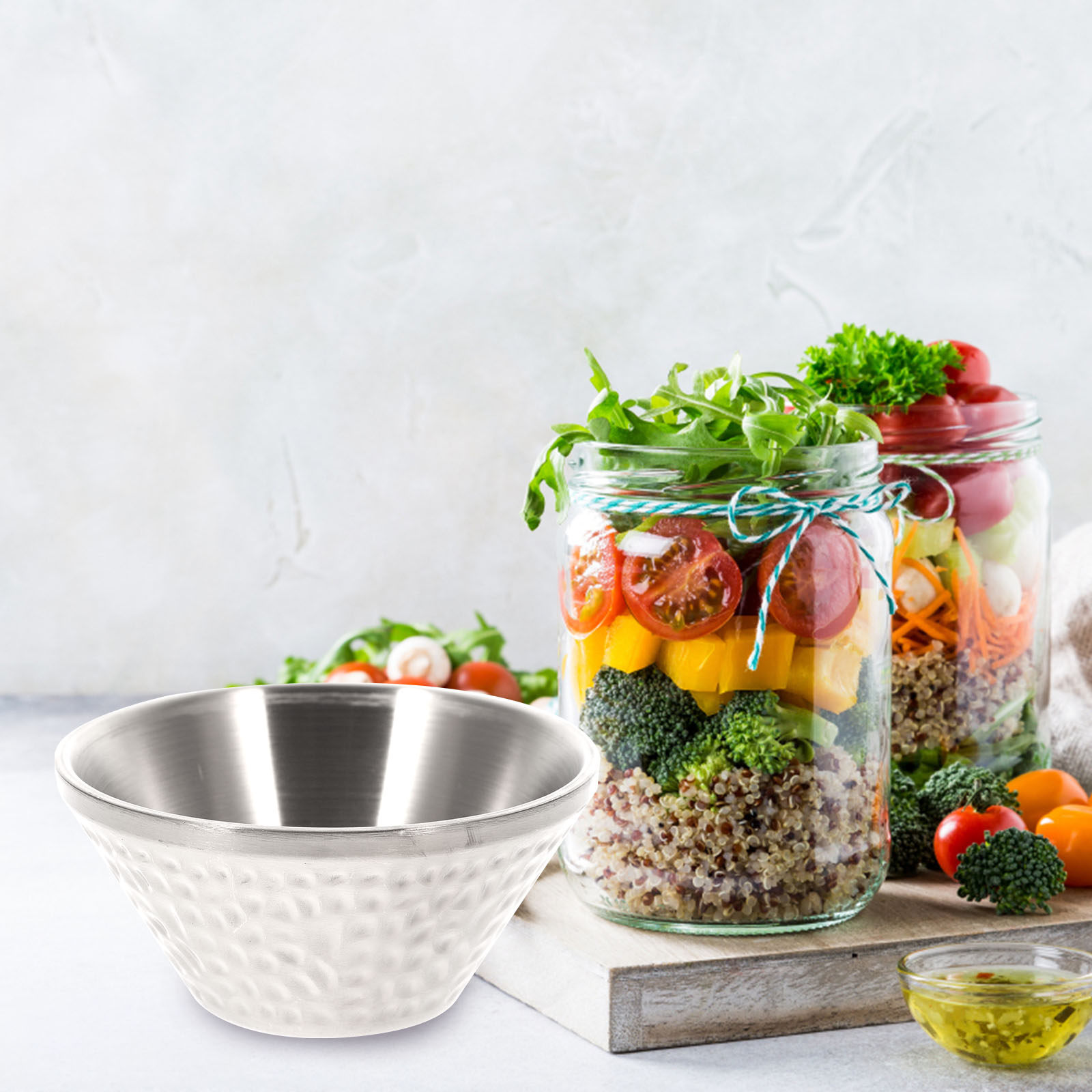 Food Snack - Stainless Steel Salad Bowl Exquisite Workmanship