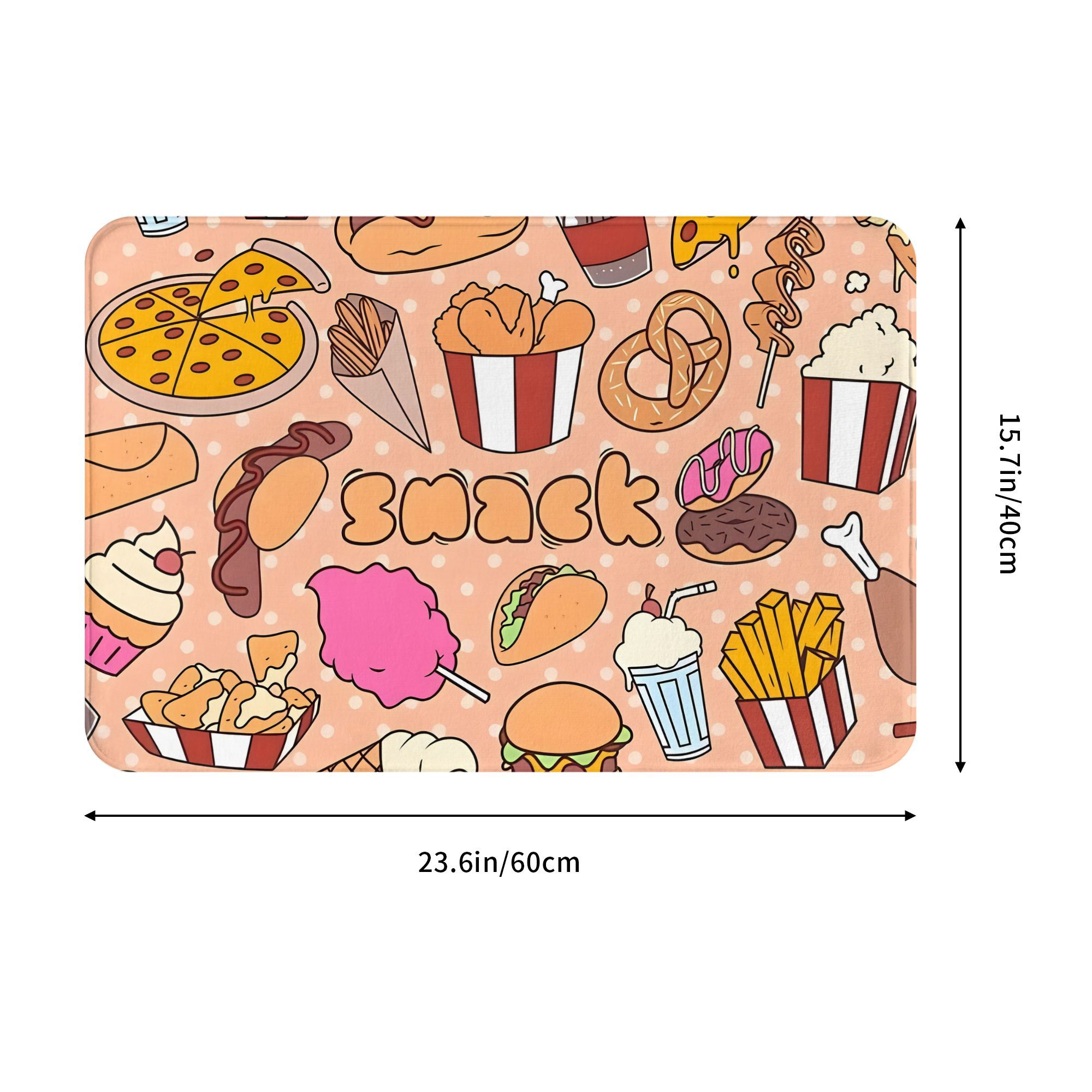 Cartoon Snack Food Doormat Kaw - Food Snacks Background review and price