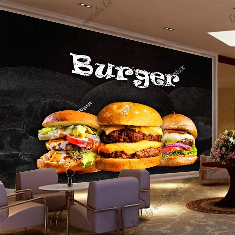 Custom Burger Photo Wallpaper  - Food Snacks Background review and price