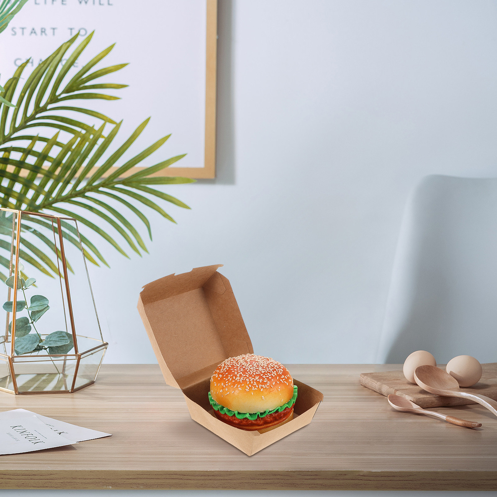 30Pcs Burger Boxes Kraft Paper - Food Snack review and price