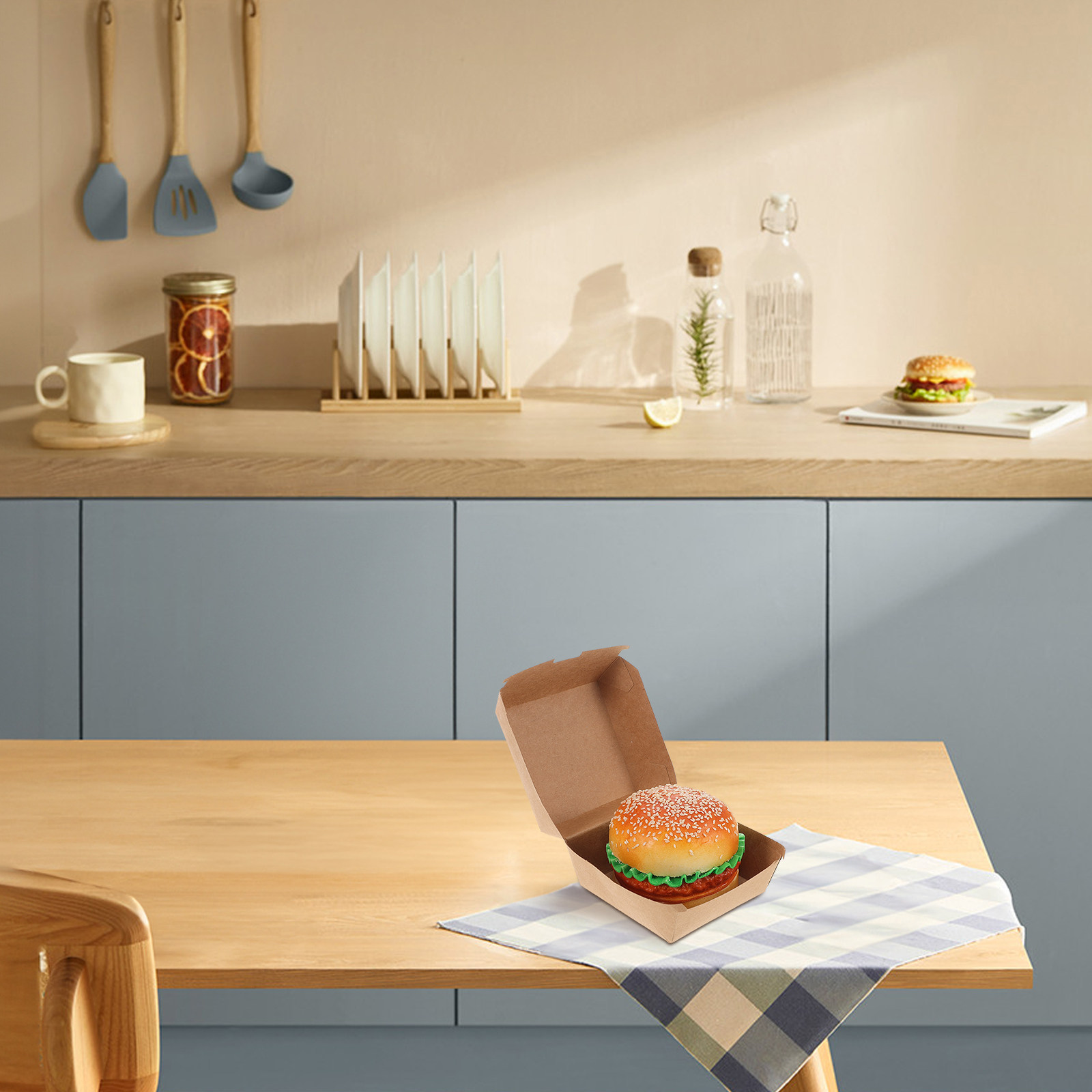 30Pcs Burger Boxes Kraft Paper - Food Snack review and price