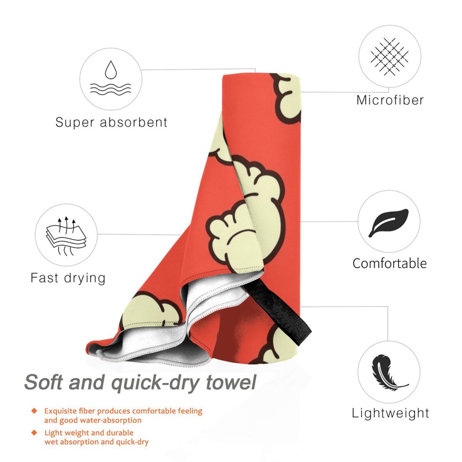 Popcorn Pattern Beach Towel Qu - Foody Snacks review and price