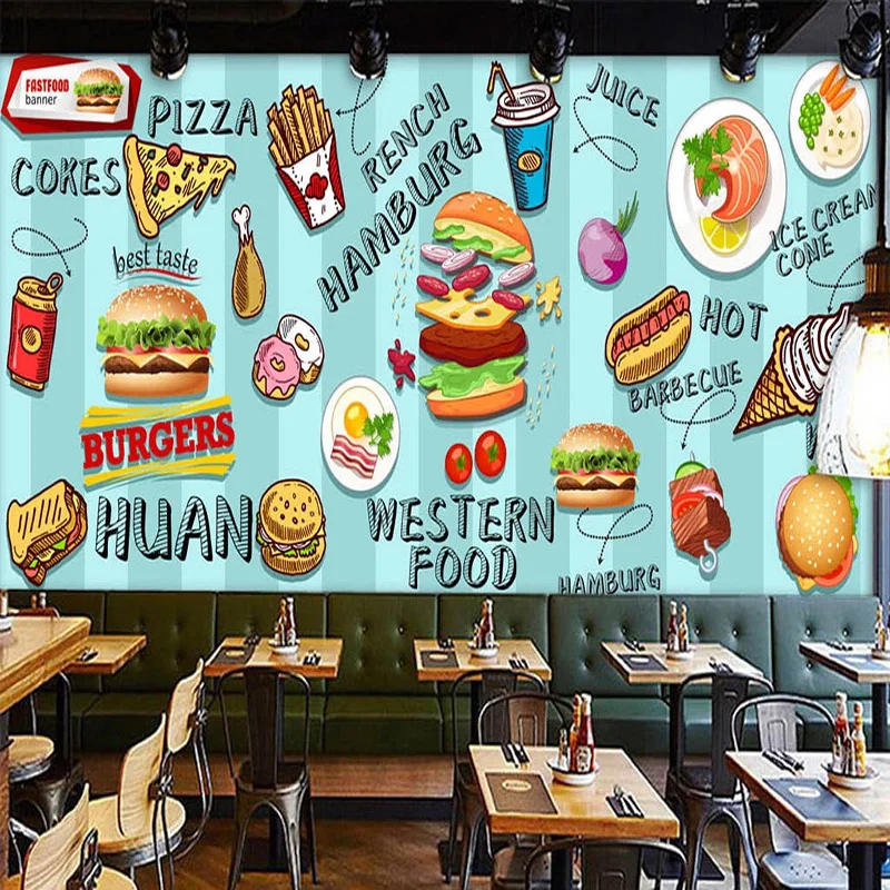 Custom 3D Wallpaper Hand-paint - Food Snacks Background review and price