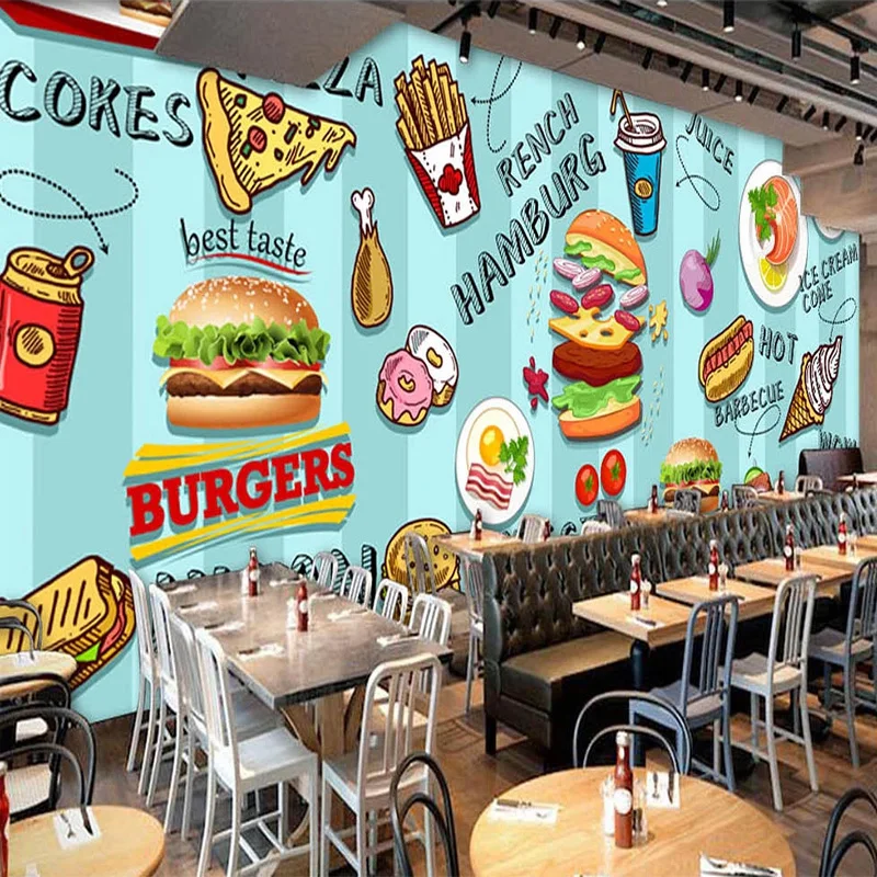 Custom 3D Wallpaper Hand-paint - Food Snacks Background review and price