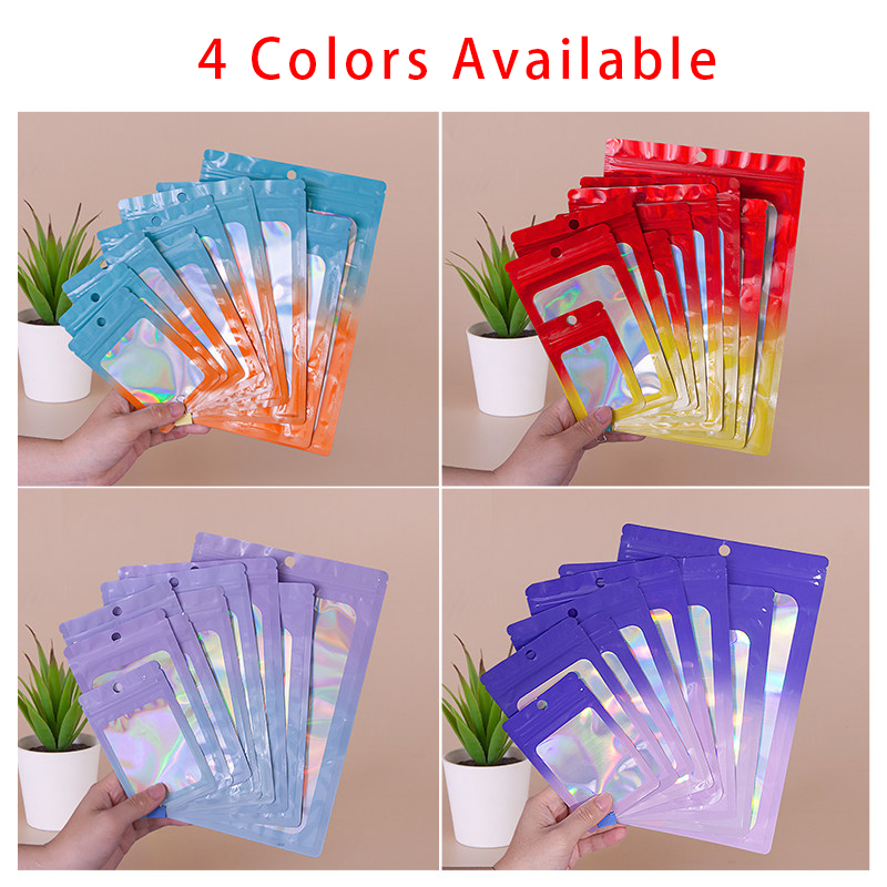 Holographic Color Square Zippe - Food Snack review and price