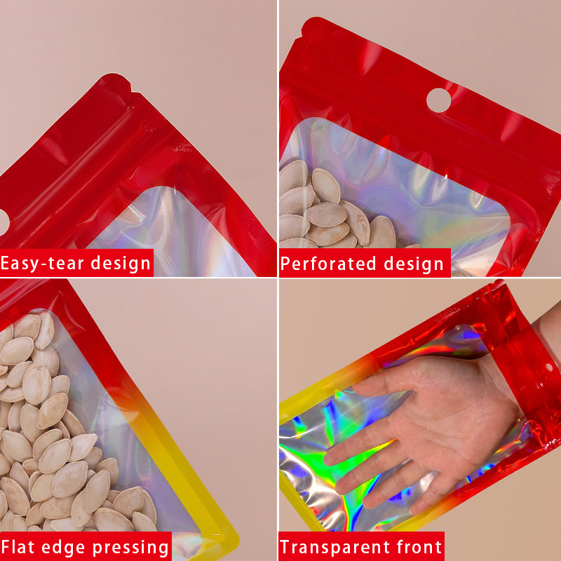 Holographic Color Square Zippe - Food Snack review and price