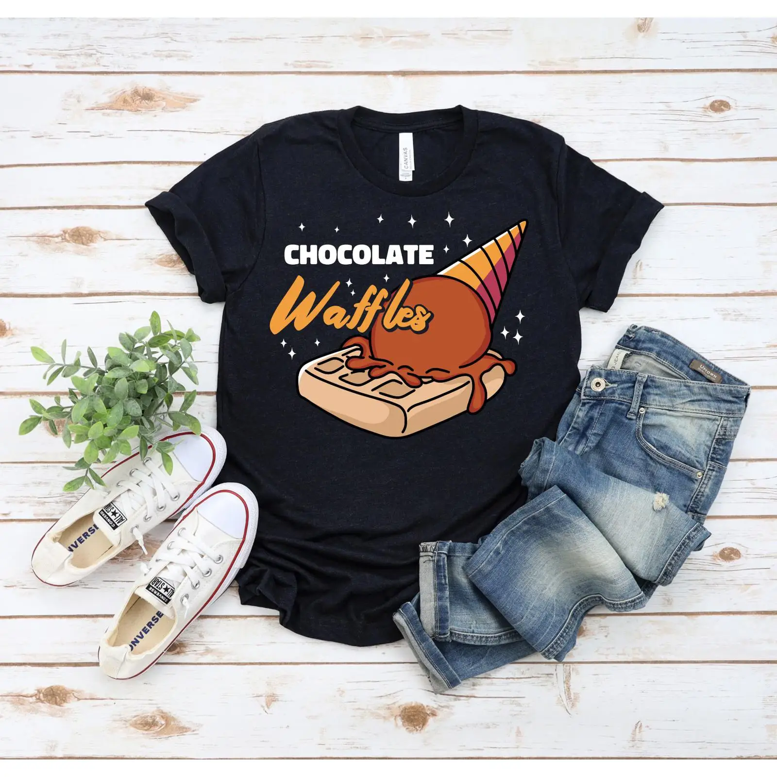 Waffles And Chocolate Ice Crea - Foody Snacks review and price