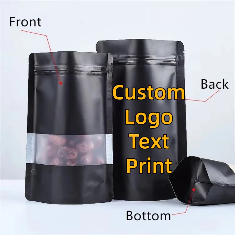 100PCS Stand-up Matte Black Al - Food Snacks For School review and price