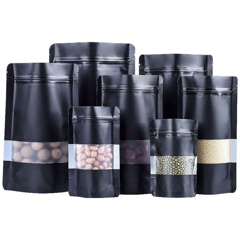 100PCS Stand-up Matte Black Al - Food Snacks For School review and price