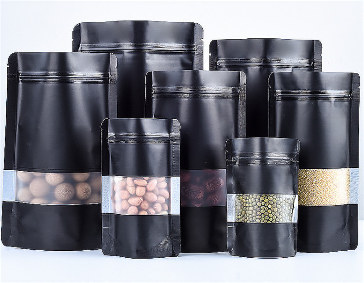 100PCS Stand-up Matte Black Al - Food Snacks For School review and price