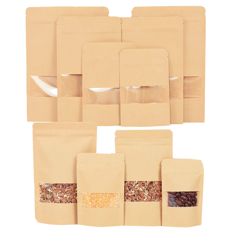 20/50pcs Kraft Paper Zip Lock  - Food Snacks For School review and price