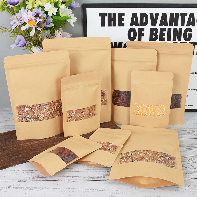 20/50pcs Kraft Paper Zip Lock  - Food Snacks For School review and price