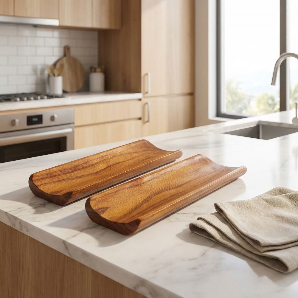 2PCS Serving Plates Wooden Sus - Food Platter Snacks review and price