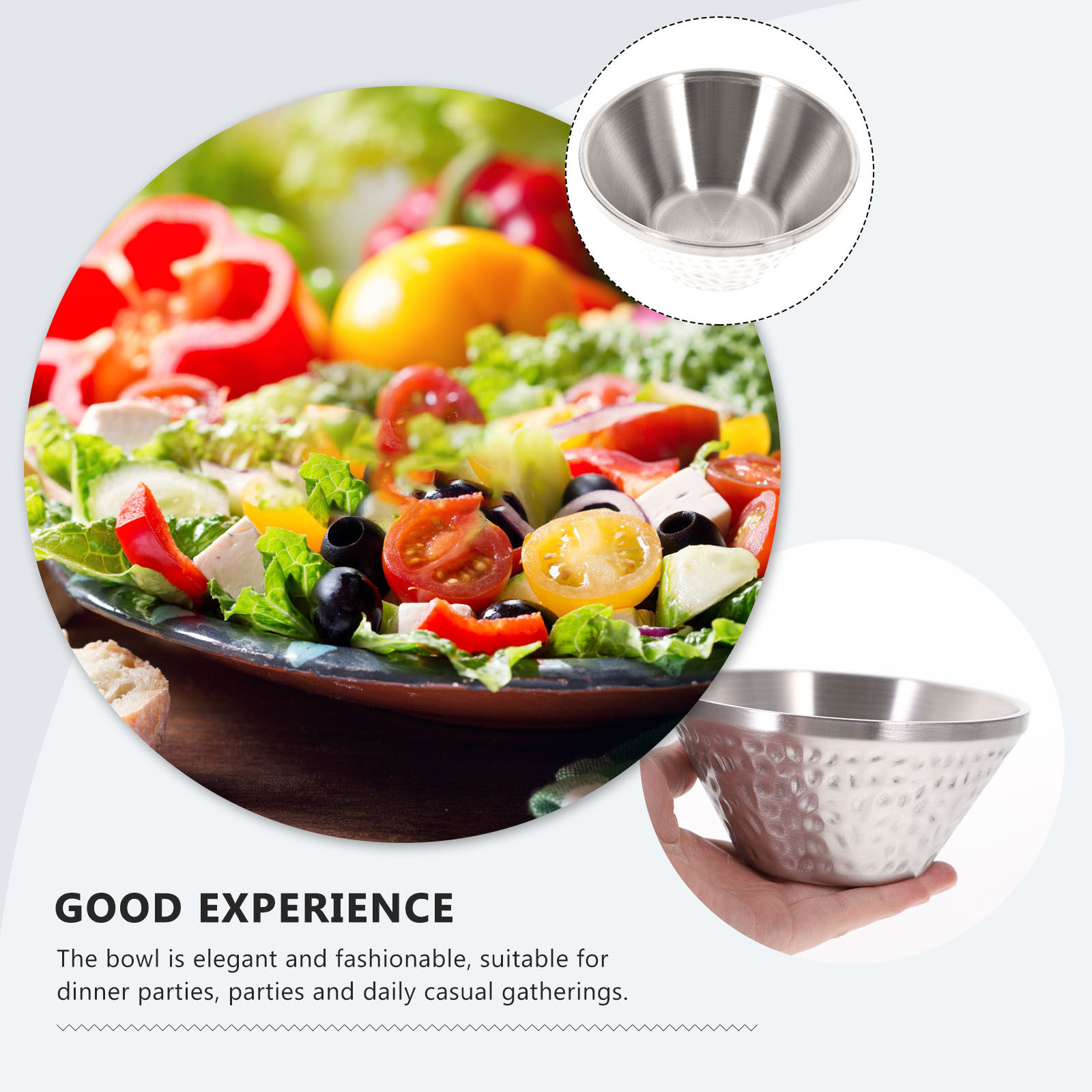 Stainless Steel Salad Bowl Exq - Food Snack review and price