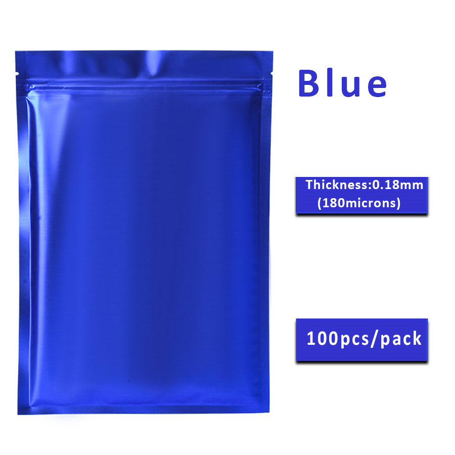 100pcs Matte Blue Foil Zipper  - Food Snack review and price