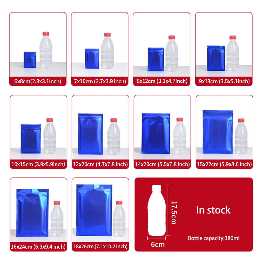 100pcs Matte Blue Foil Zipper  - Food Snack review and price