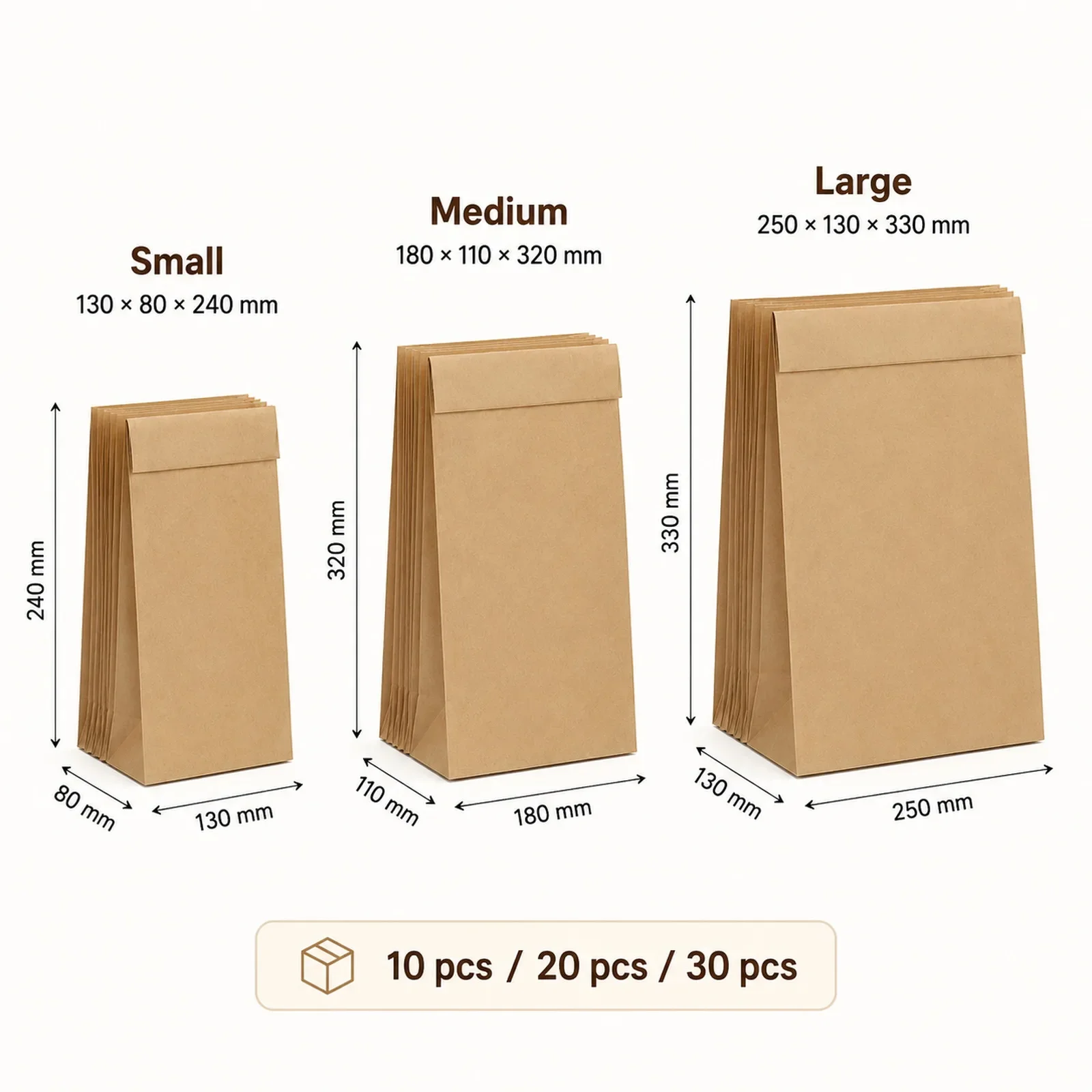 10-30Pcs Small Brown Kraft Pap - Food Snacks For School review and price