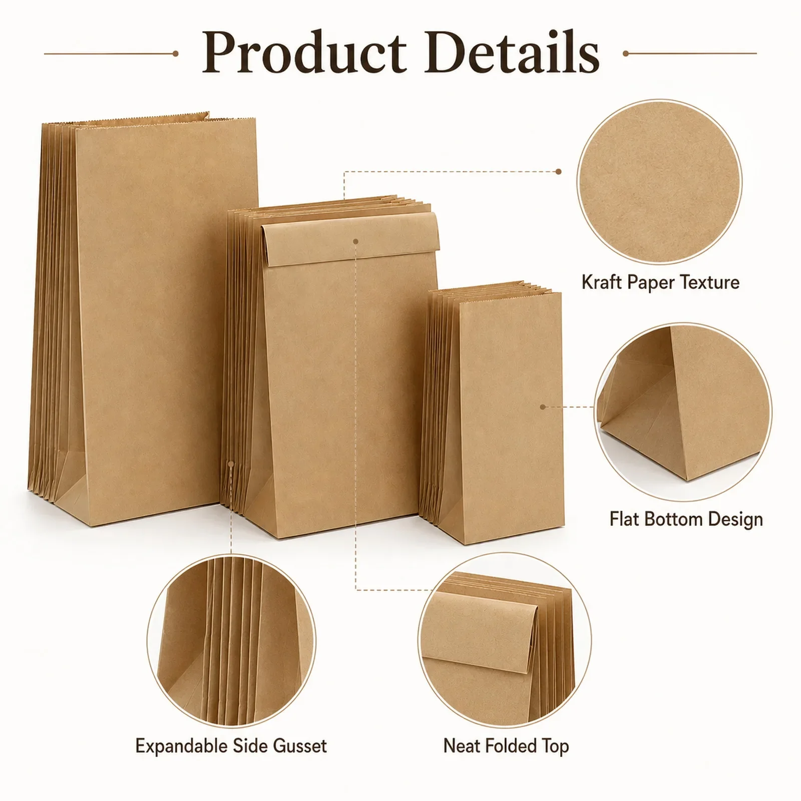 10-30Pcs Small Brown Kraft Pap - Food Snacks For School review and price