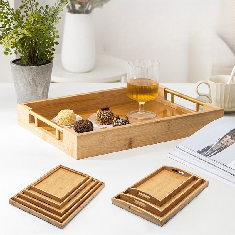 Natural Bamboo Serving Tray Se - Food Platter Snacks review and price