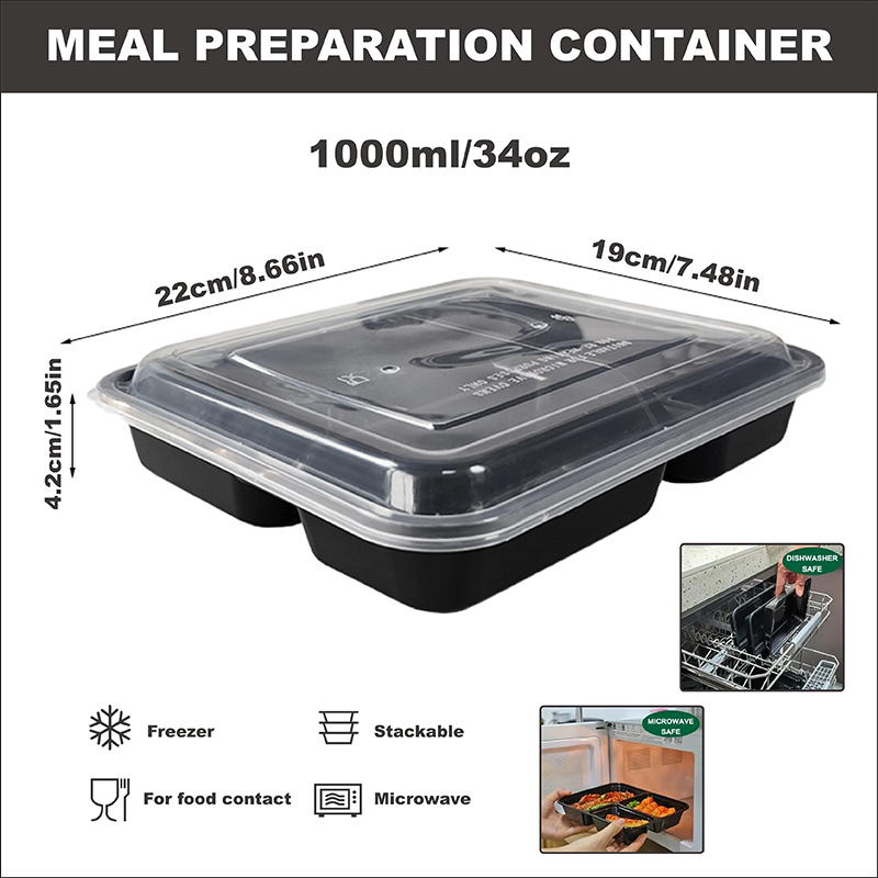 3-Compartment 34 Oz/1000 Ml, 1 - Food Snacks For School review and price